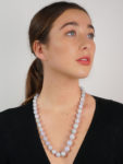 Lavender Jade Bead Necklace With 18ct White Gold & Diamond Clasp