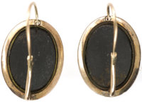 Victorian 9ct Gold & Pietra Dura Flower Earrings