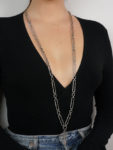 Art Deco Silver & Paste Long Chain Necklace