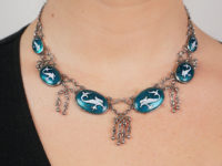 Arts & Crafts Silver & Enamel Necklace with Stylised Fish Design