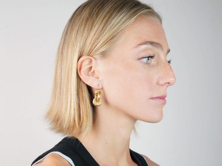 Victorian 15ct Gold Triple Hoop Earrings