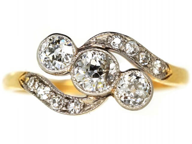 Crossover engagement rings