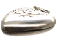 Mid Century Heart Shaped Silver Locket