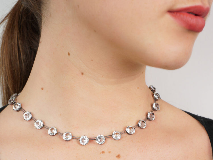 Art Deco Silver & Paste Necklace