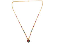 Edwardian 15ct Gold, Green & Red Enamel Heart Locket set with a Diamond on matching 15ct Gold Green & Red Enamel Chain