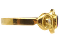 18ct Gold Ruby & Diamond Triple Twist Ring