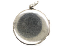 Round Silver Engraved Locket