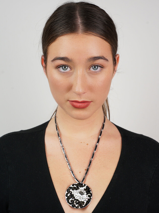 Silver & Enamel Mexican Necklace by Margot