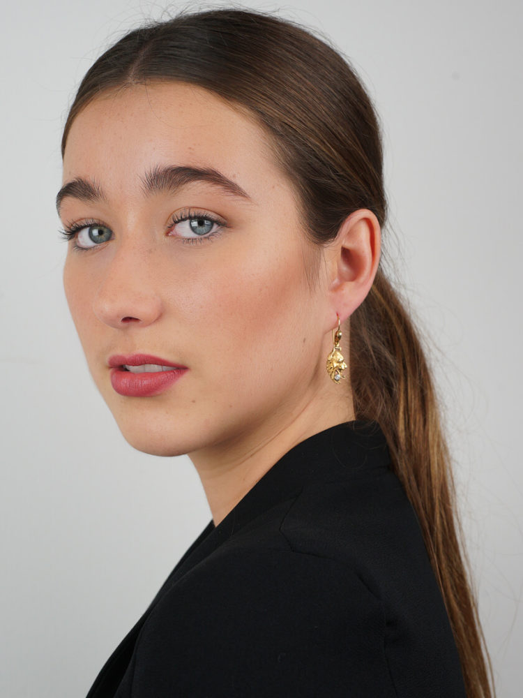 Edwardian 18ct Gold Griffin's Head Earrings