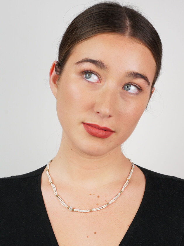 Edwardian Seed Pearl & Gold Necklace