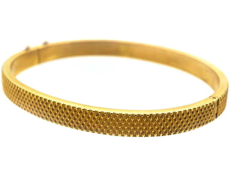 Victorian 15ct Gold Hobnail Design Bangle
