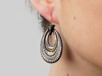 Victorian Tortoiseshell Pique Earrings Inlaid With Silver & Gold