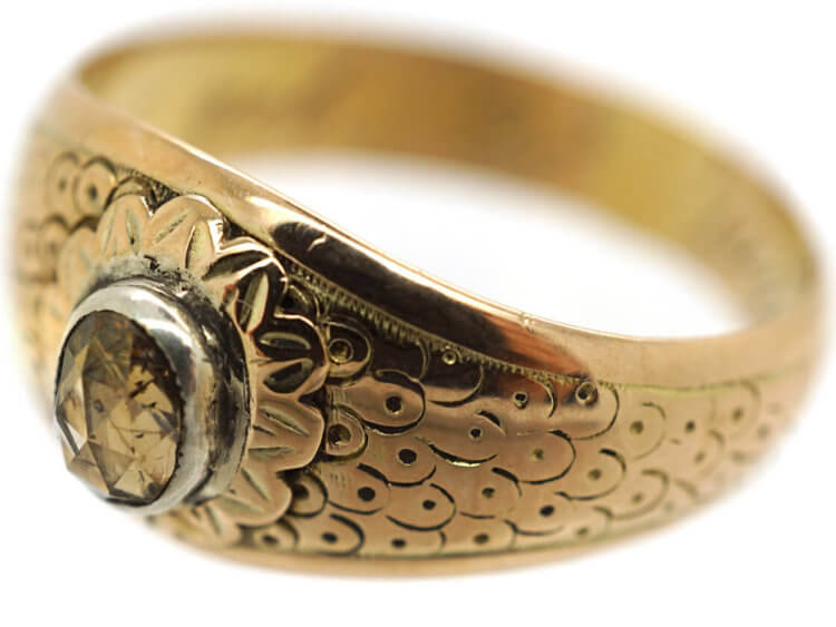 15ct Gold & Rose Diamond Ring Dated 1842