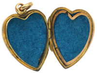 Edwardian 9ct Gold Heart Shaped Locket set with Three Garnets