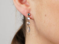 Edwardian 9ct Gold & Moonstone Drop Earrings