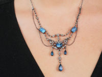 Blue & White Paste Edwardian Festoon Necklace