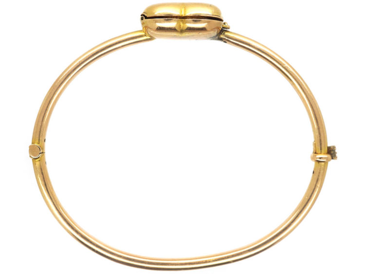 Edwardian 15ct Gold Heart Shape Locket on Bangle