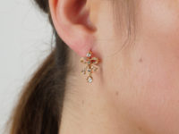 Belle Epoque French 18ct Gold & Diamond Bow Earrings