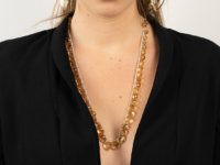 Edwardian Citrine & Natural Pearls Necklace
