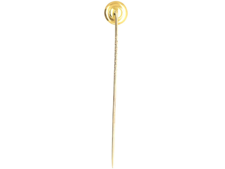 Art Deco 18ct Gold, Platinum & Mother of Pearl Tie Pin set with a Diamond