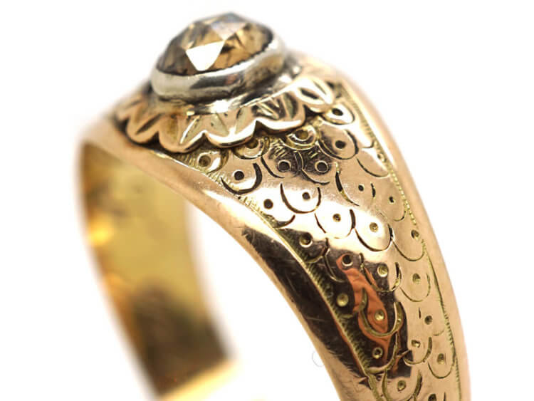 15ct Gold & Rose Diamond Ring Dated 1842