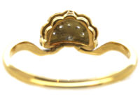 Art Deco 18ct Gold & Platinum Fan Shaped Diamond Ring