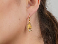Edwardian 18ct Gold Griffin's Head Earrings