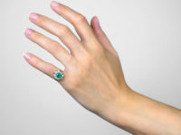 Retro 18ct Rose Gold Emerald Cluster Ring