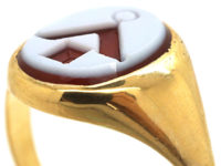 14ct Gold Signet Ring with Carnelian Masonic Intaglio