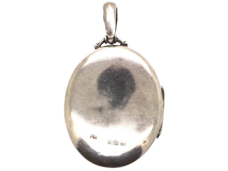 Victorian Silver Oval Locket with Buckle Design