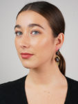 Victorian 15ct Gold Earrings Set With Cabochon Garnets & Diamond Set Flies
