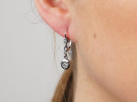 Art Deco 14ct White Gold & Diamond Drop Earrings