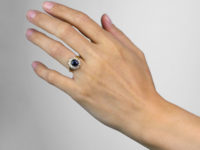 Victorian 18ct Gold, Sapphire & Diamond Oval Cluster Ring