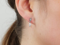 18ct White Gold Diamond Marquise Drop Earrings