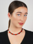 Silver, Red & Black Enamel Collar Attributed to David Anderson