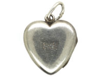 Mid Century Heart Shaped Silver Locket