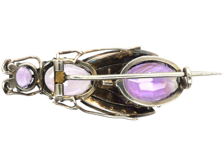 Edwardian Amethyst & Natural Split Pearl Bee Brooch