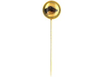 Victorian 18ct Gold Reverse Intaglio Rock Crystal Tie Pin of a Race Horse's Head