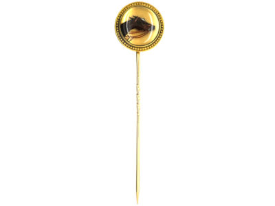 Victorian 18ct Gold Reverse Intaglio Rock Crystal Tie Pin of a Race Horse's Head Victorian 18ct Gold Reverse Intaglio Rock Crystal Tie Pin of a Race Horse's Head