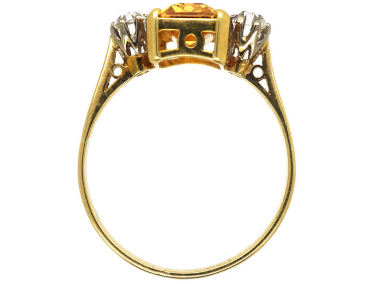 18ct Gold, Topaz & Diamond Ring