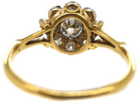 Edwardian 18ct Gold & Platinum Diamond Daisy Cluster Ring