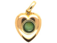 Edwardian 15ct Gold, Natural Split Pearl, Sapphire & Diamond Heart Shaped Pendant