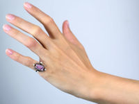 Edwardian 15ct Gold, Pink Topaz, Diamond & Natural Split Pearl Ring