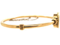 Edwardian 15ct Gold Bangle with Naval Flag Motif