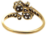 Edwardian 18ct Gold & Platinum Double Cluster Ring
