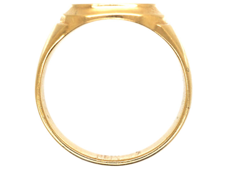 French Early 20th Century 18ct Gold Plain Signet Ring
