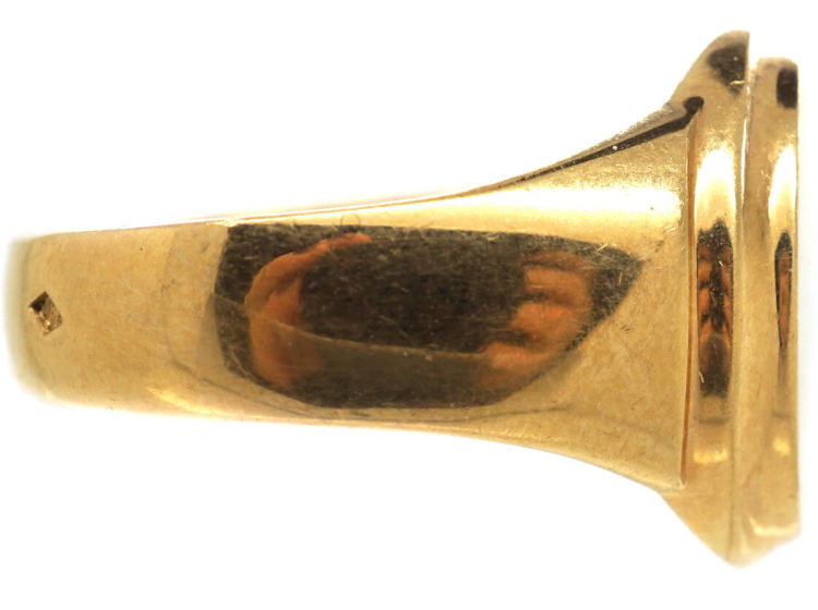 French Early 20th Century 18ct Gold Plain Signet Ring
