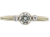 Edwardian 18ct White Gold Three Stone Diamond Ring