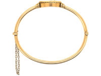 Edwardian 15ct Gold Bangle with Naval Flag Motif