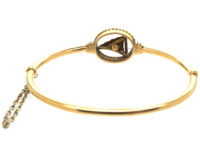 Edwardian 15ct Gold Bangle with Naval Flag Motif